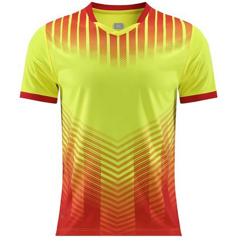 Yellow/Red Home Soccer Jersey Training Shirt for Men Women