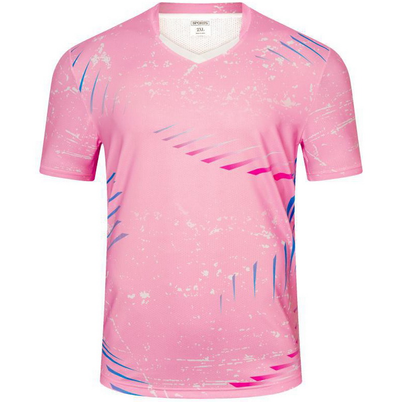 Pink Sports Home Soccer Jersey Game Day Shirt for Men Women