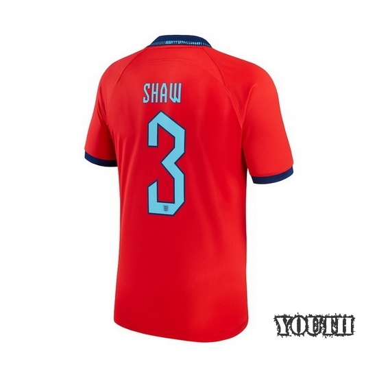 2022/23 Luke Shaw England Away Youth Soccer Jersey