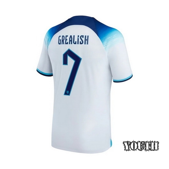22/23 Jack Grealish England Home Youth Soccer Jersey
