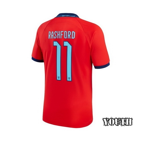 2022/23 Marcus Rashford England Away Youth Soccer Jersey