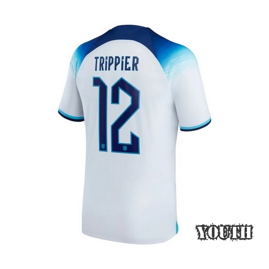 22/23 Kieran Trippier England Home Youth Soccer Jersey