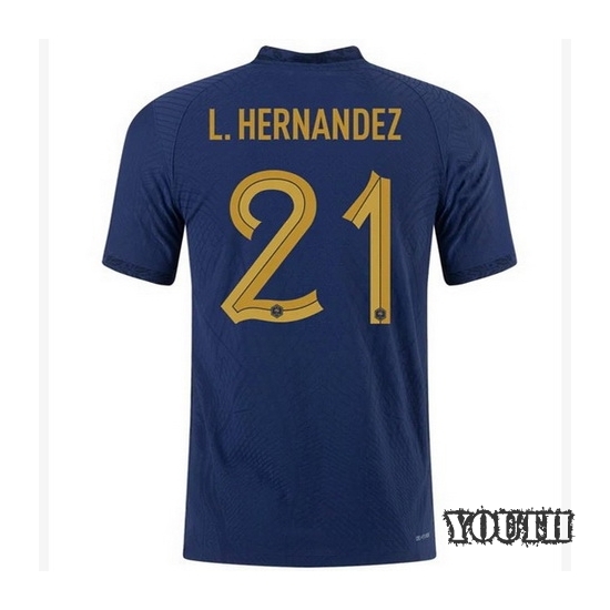 22/23 Lucas Hernandez France Home Youth Soccer Jersey