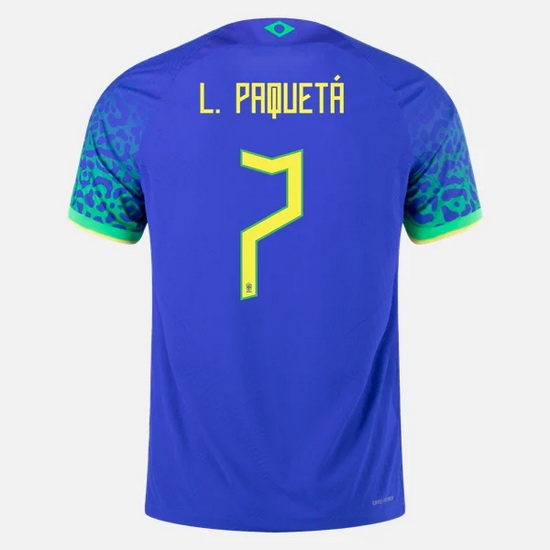 2022/2023 Lucas Paqueta Brazil Away Men's Soccer Jersey