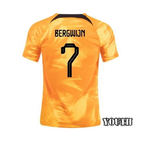22/23 Steven Bergwijn Netherlands Home Youth Soccer Jersey