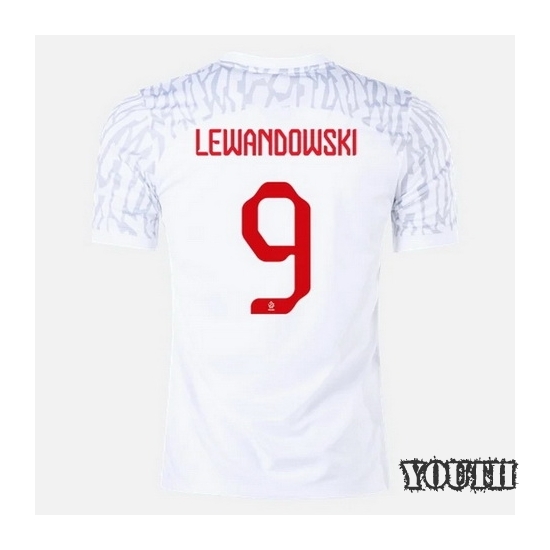 22/23 Robert Lewandowski Poland Home Youth Soccer Jersey
