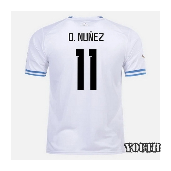 2022/23 Darwin Nunez Uruguay Away Youth Soccer Jersey