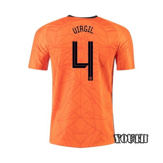 2020 Virgil Van Dijk Netherlands Home Youth Soccer Jersey
