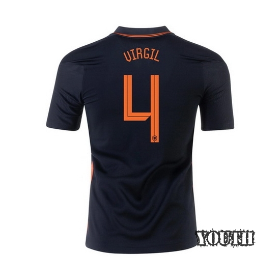 2020 Virgil Van Dijk Netherlands Away Youth Soccer Jersey