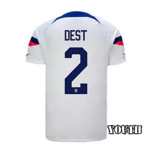 2022/23 Sergino Dest USA Home Youth Soccer Jersey