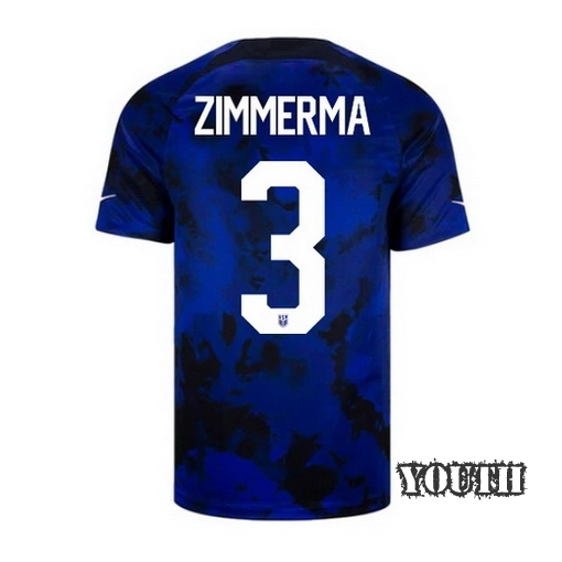 22/23 Walker Zimmerman USA Away Youth Soccer Jersey