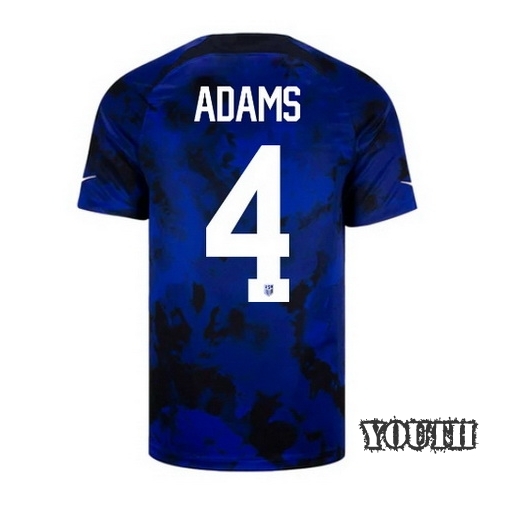22/23 Tyler Adams USA Away Youth Soccer Jersey