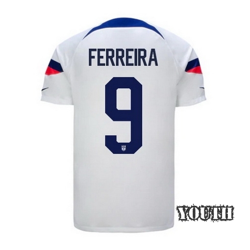 2022/23 Jesus Ferreira USA Home Youth Soccer Jersey