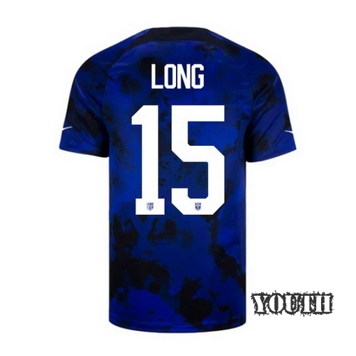 22/23 Aaron Long USA Away Youth Soccer Jersey