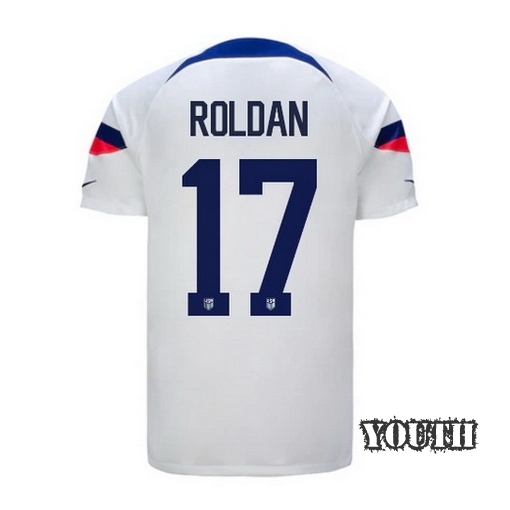 2022/23 Cristian Roldan USA Home Youth Soccer Jersey