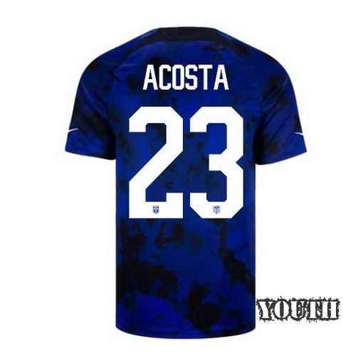 22/23 Kellyn Acosta USA Away Youth Soccer Jersey