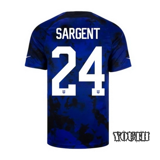 22/23 Josh Sargent USA Away Youth Soccer Jersey