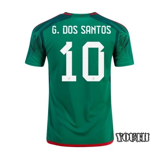 2022/23 Giovani Dos Santos Mexico Home Youth Soccer Jersey