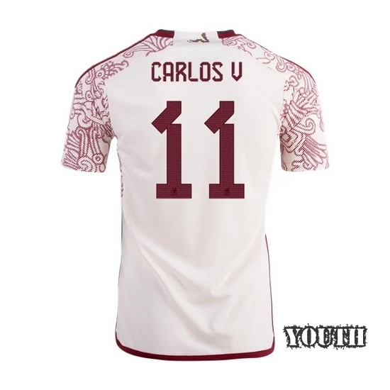 22/23 Carlos Vela Mexico Away Youth Soccer Jersey