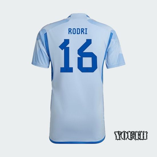 22/23 Rodri Spain Away Youth Soccer Jersey