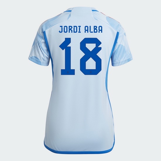 22/23 Jordi Alba Spain Away Women's Soccer Jersey