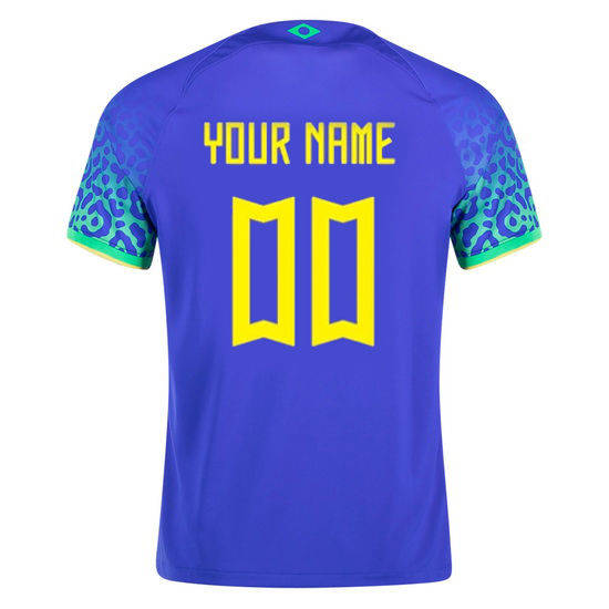 2022 Away Custom Brazil Men's Jersey