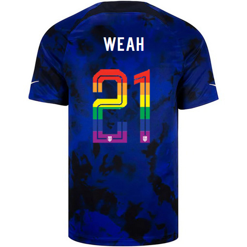 USA Loyal Blue Tim Weah 22/23 Men's PRIDE Jersey