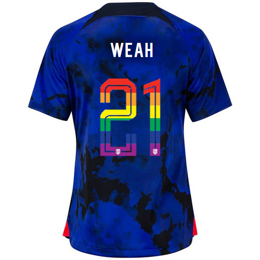 USA Loyal Blue Tim Weah 2022/2023 Women's PRIDE Jersey