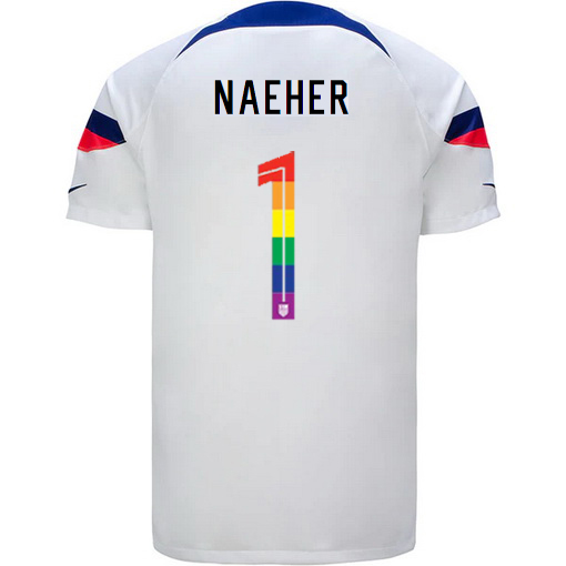 USA White Alyssa Naeher 2022/2023 Men's PRIDE Jersey