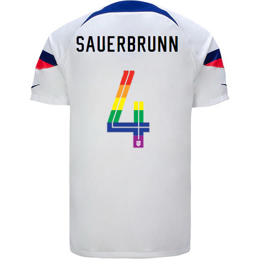 USA White Becky Sauerbrunn 2022/23 Men's PRIDE Jersey