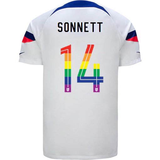 USA White Emily Sonnett 2022/2023 Men's PRIDE Jersey
