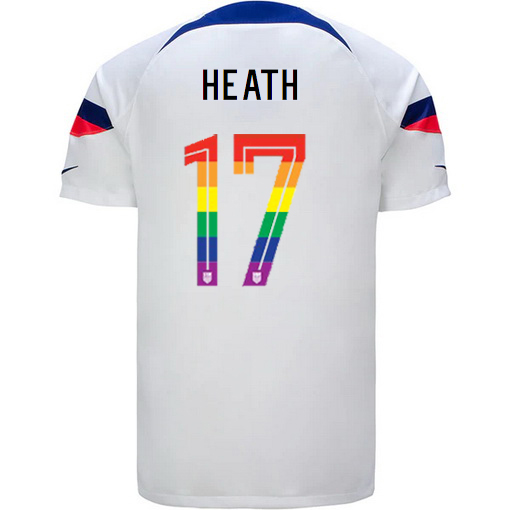 USA White Tobin Heath 2022/2023 Men's PRIDE Jersey