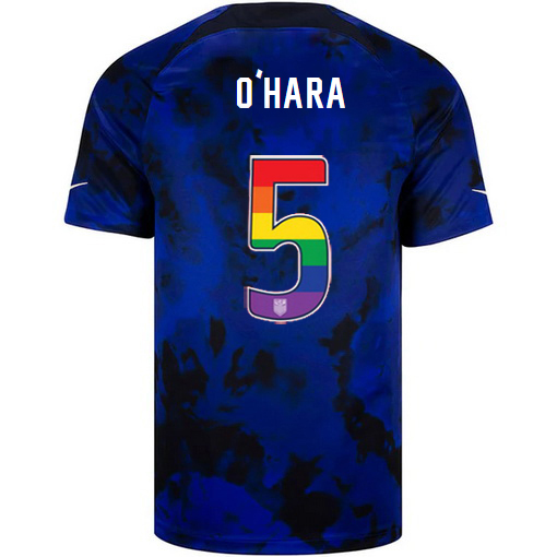USA Away Kelley O'Hara 2022/23 Men's Jersey Rainbow Number