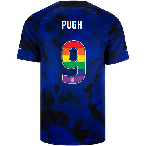 USA Away Mallory Pugh 2022/23 Men's Jersey Rainbow Number