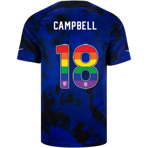 USA Away Jane Campbell 22/23 Men's Jersey Rainbow Number