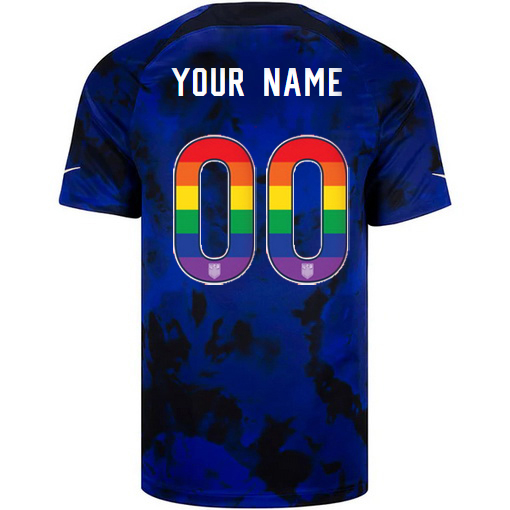 USA Away Customized 2022/23 Men's Jersey Rainbow Number