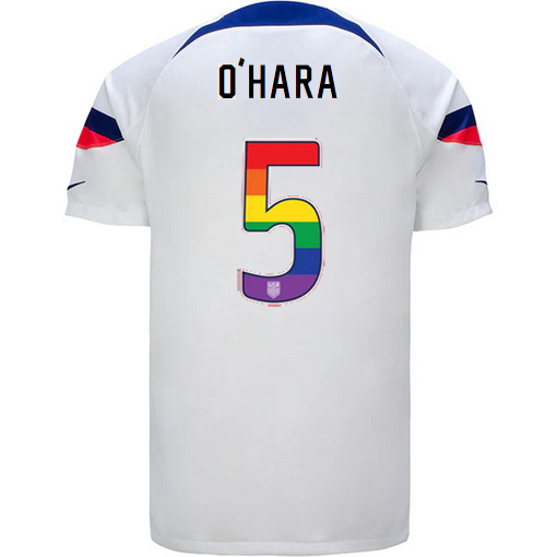 USA Home Kelley O'Hara 22/23 Men's Jersey Rainbow Number