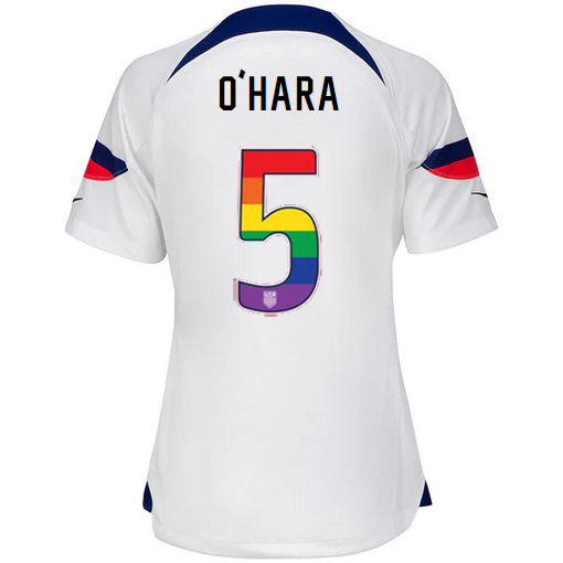 USA Home Kelley O'Hara 2022/2023 Women's Jersey Rainbow Number