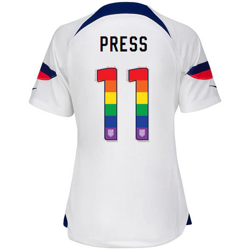 USA Home Christen Press 22/23 Women's Jersey Rainbow Number
