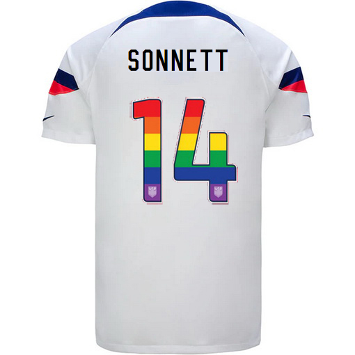 USA Home Emily Sonnett 22/23 Men's Jersey Rainbow Number