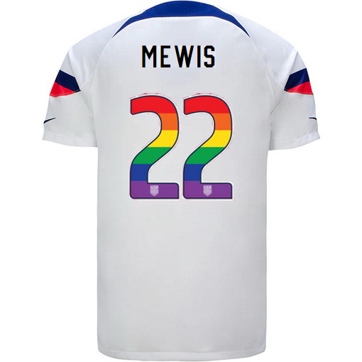 USA Home Kristie Mewis 2022/23 Men's Jersey Rainbow Number