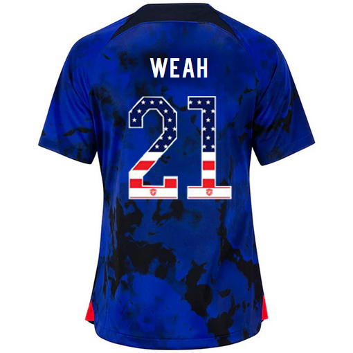 USA Blue Tim Weah 2022/23 Women's Jersey Independence Day