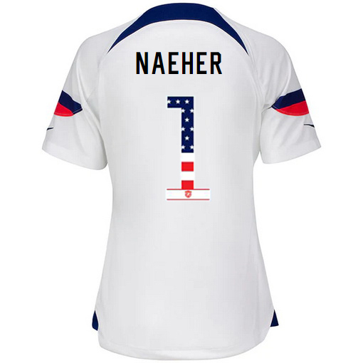 USA White Alyssa Naeher 22/23 Women's Jersey Independence Day