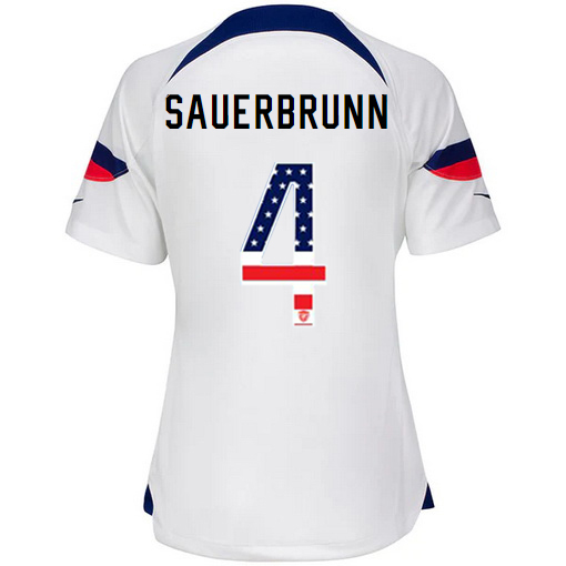 USA White Becky Sauerbrunn 2022/2023 Women's Jersey Independence Day