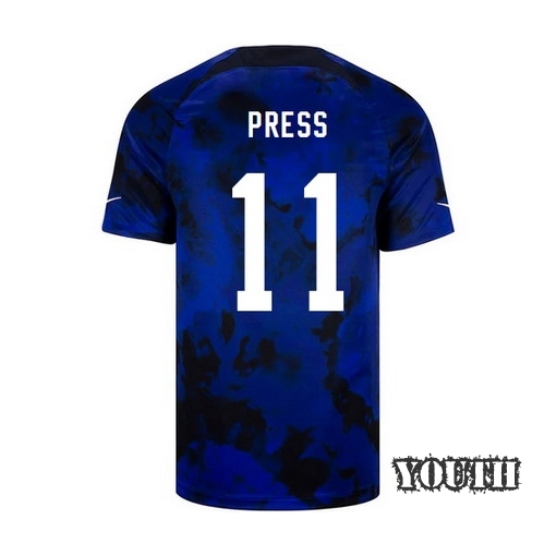 USA Away Christen Press 22/23 Youth Soccer Jersey