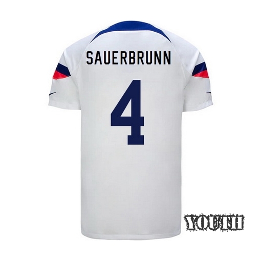 USA Home Becky Sauerbrunn 22/23 Youth Soccer Jersey