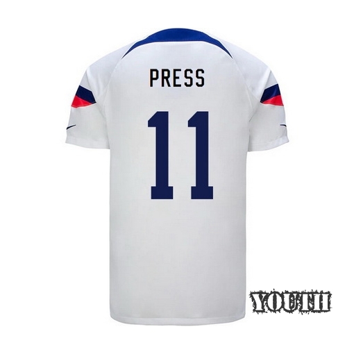 USA Home Christen Press 2022/23 Youth Soccer Jersey
