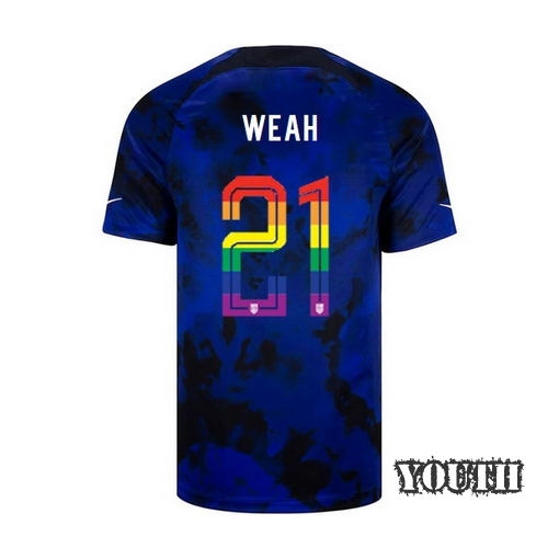 USA Loyal Blue Tim Weah 22/23 Youth PRIDE Jersey