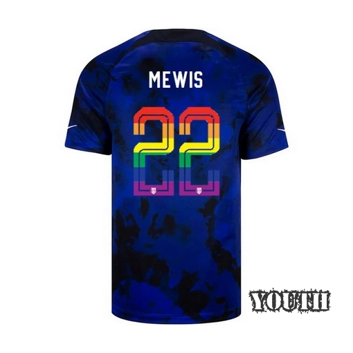 USA Loyal Blue Kristie Mewis 2022/2023 Youth PRIDE Jersey