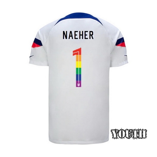 USA White Alyssa Naeher 2022/23 Youth PRIDE Jersey